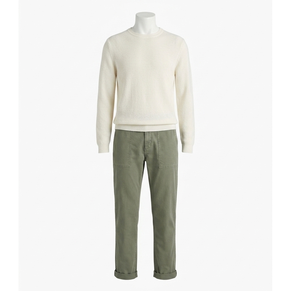 NEW FAHERTY sunwashed crew neck sweater in white shell